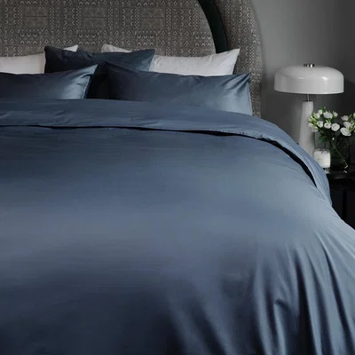 Amara Essentials - 500 Thread Count Sateen Duvet Cover - Indigo - Super King