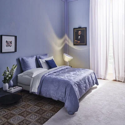 Amara Frette - Lux Brocade Duvet Set - Super King - Celestine Blue