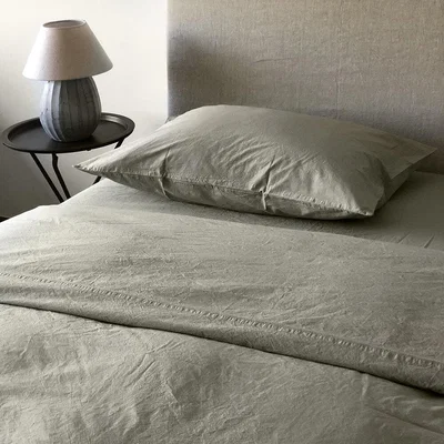 Amara Lo De Manuela - Pure Washed Cotton Duvet Cover - Khaki - Super King
