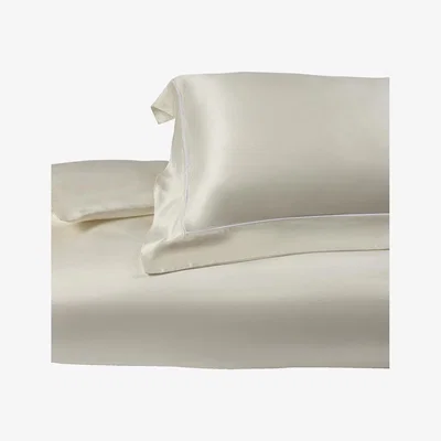 Amara Rivolta Carmignani - 100% Pure Silk Duvet Cover Set - White/Natural - Super King