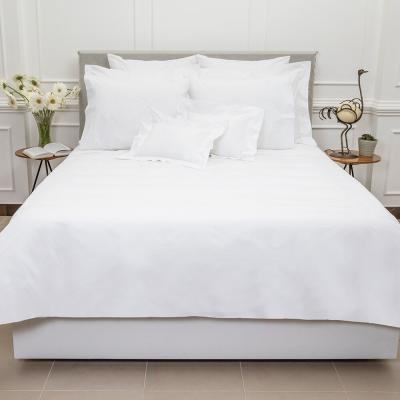 Amara Reed Family Linen - Egyptian Cotton Four Row Cord Stitched Duvet Cover Set - White - Super King
