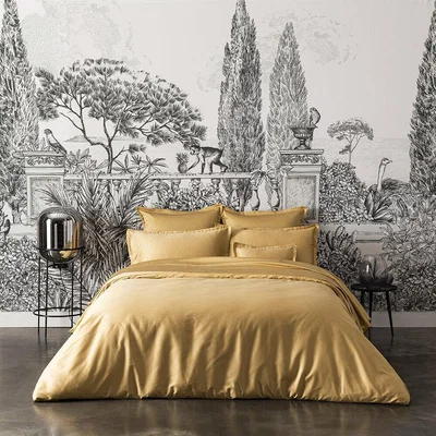 Amara Alexandre Turpault - Teophile Organic Cotton Sateen Duvet Cover - Gold - Super King
