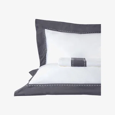 Amara Rivolta Carmignani - Ecurie D'angers Flat Sheet Set - Super King - White/Grey