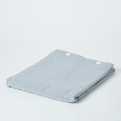 The Conran Shop Stonewashed Cotton Duvet Cover in Blue Stripe Super King Size