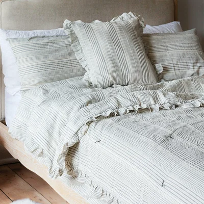 Graham & Green Annika Woven Stripe Super King Size Quilt