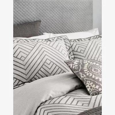 Marks & Spencer Bedeck Of Belfast Pure Cotton Sateen Kayah Duvet Cover - 6FT - Charcoal, Charcoal