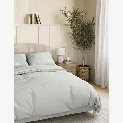 Marks & Spencer M&S Pure Cotton 180 Thread Count Duvet Cover - 6FT - Silver Grey, Silver Grey,Cream,White,Duck Egg