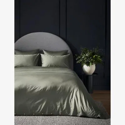 Marks & Spencer Bedfolk Pure Cotton Sateen Luxe Duvet Cover - 6FT - Moss, Moss,Clay