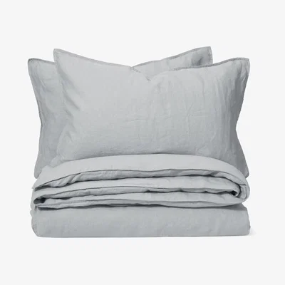Made.com Brisa Linen Duvet Cover + 2 Pillowcases, Super King, Silver Grey