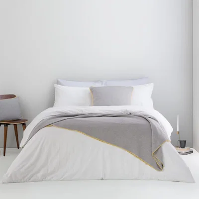 Made.com Alexia Stonewashed Cotton Duvet Cover + 2 Pillowcases, Super King, White