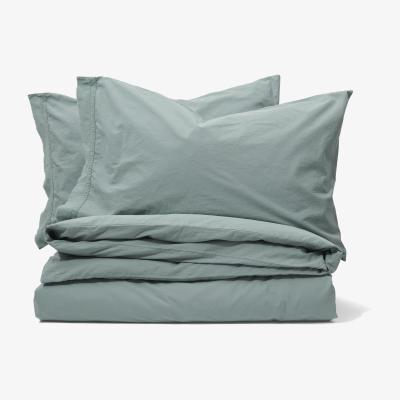 Made.com Zana 100% Organic Cotton Stonewashed Duvet Cover + 2 Pillowcases, Super King, Seafoam
