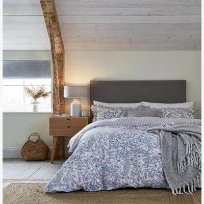 Downtown Helena Springfield Kemble Cotton Duvet Cover Set - Blue - Super King, Floral