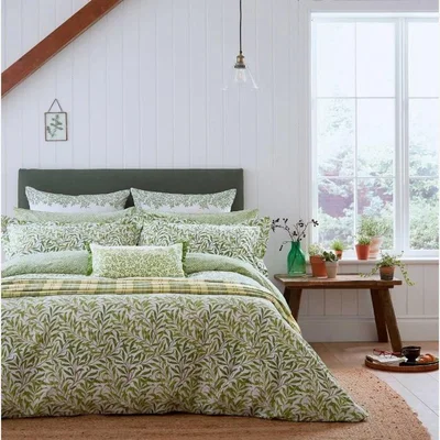 Downtown Morris & Co Willow Bough Duvet Cover, Cotton - ["Green"], ["Single","Double","King","Super King"]