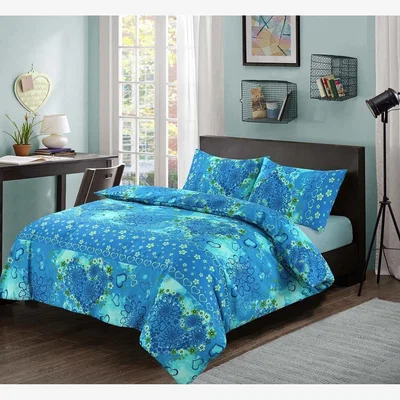 The Range Jasmin Hearts and Flower Duvet Cover Set Bedding - Teal / Superking