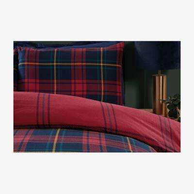 The Range Kinsley Tartan Duvet Cover and Pillowcase Set - Red / Superking