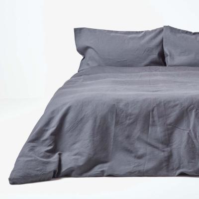 The Range Linen Duvet Cover Set with Pillowcase - Dark Grey / Superking