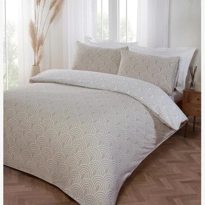 The Range Arches Duvet Cover and Pillowcase Set - Natural / Superking