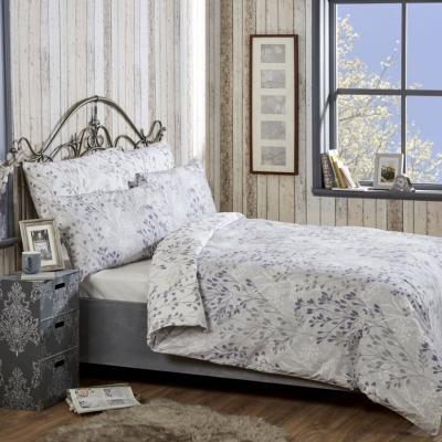 The Range Vantona Mia Duvet Cover Set - White/Silver / Superking