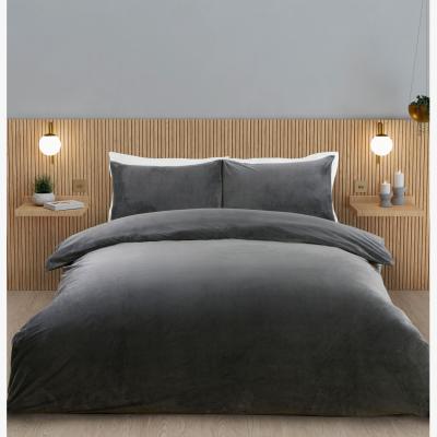 The Range Helsinki Fleece Duvet Cover and Pillowcase Set - Charcoal / Superking