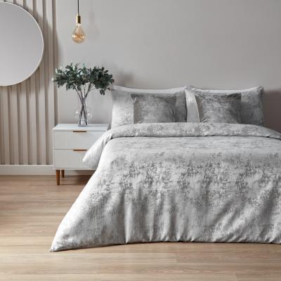 The Range Subtle Jacquard Duvet Cover Set - Silver / Super King