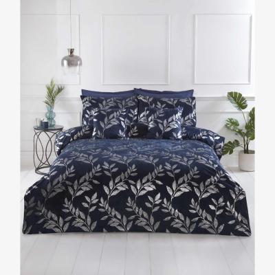 The Range Como Navy Gold Foil Detailing Duvet Cover Set - Blue / Superking
