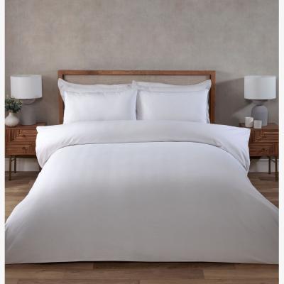 The Range Hampstead Herringbone Stripe Duvet Cover and Pillowcase Set - White / Superking