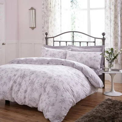 The Range Sheridan Grey Duvet Cover Set - Grey / Super King Duvet Set