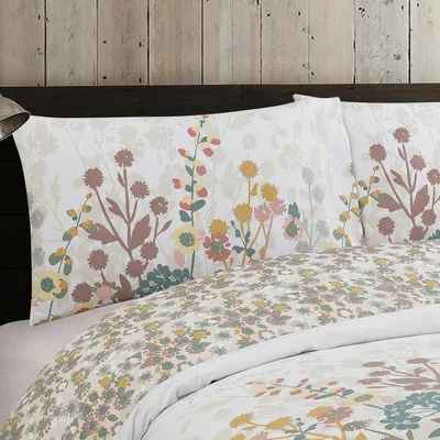The Range Vantona Classic Desert Blooms Duvet Cover Set - White/Multi / Super King