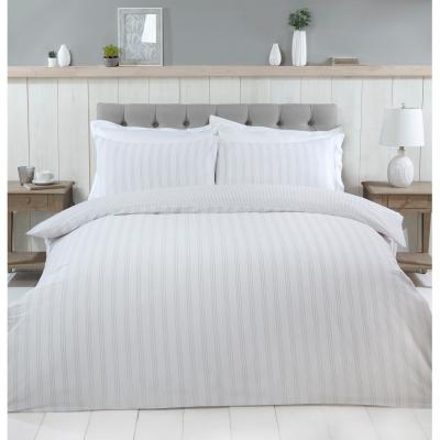 The Range Thurlestone Stripe Duvet Cover and Pillowcase Set - Grey / Super King