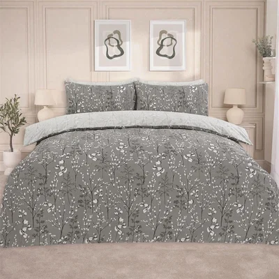 The Range Willow Branch Duvet Cover Set - Grey / Superking