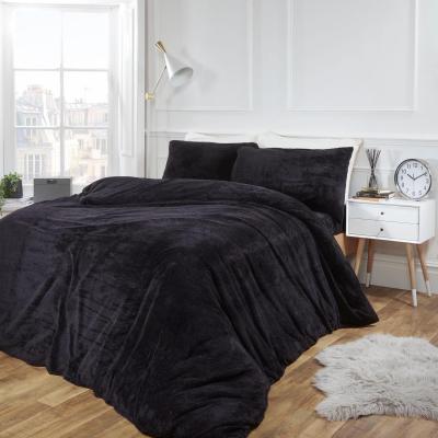 The Range Brentfords Teddy Duvet Cover with Pillow Case Bedding Set - Black / Superking