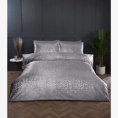 The Range Bellagio Embellished Duvet Cover Set - Silver / Superking