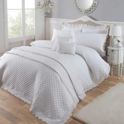 The Range Byzantium Schiffli Lace Duvet Cover Set - White - White / Superking