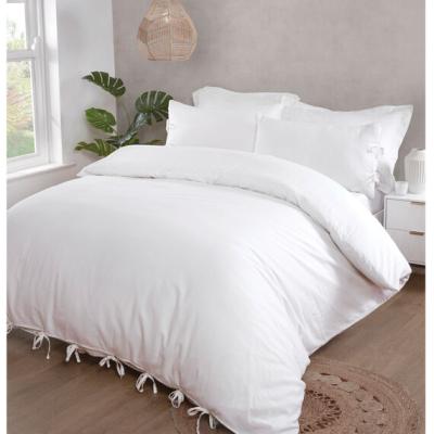 The Range Cotton Linen Duvet and Pillowcase Set - White / Superking