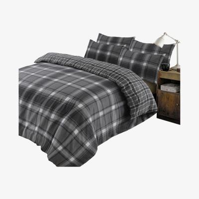 The Range Dreamscene Aspen 100 Brushed Cotton Duvet Cover with Pillowcases - Grey / Super King