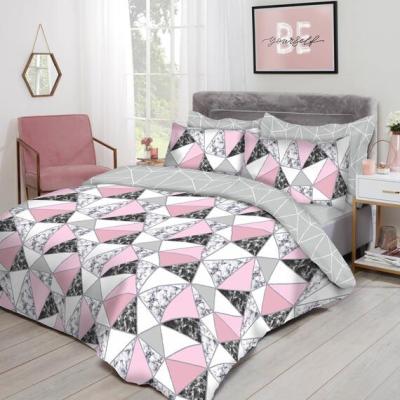 The Range Marble Geo Duvet Cover with Pillowcase Bedding Set - Pink / Superking
