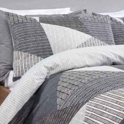 The Range Dreamscene Textured Geometric Duvet Cover Set with Pillowcases - Grey / Superking