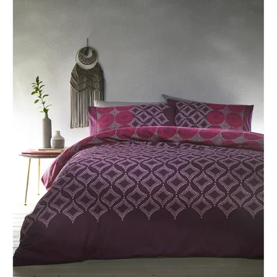 The Range Joel Duvet And Pillowcase Set - Purple / Superking