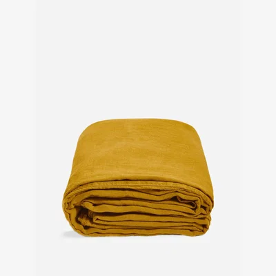 Soho Home Luna Linen Duvet Cover Mustard, Super King