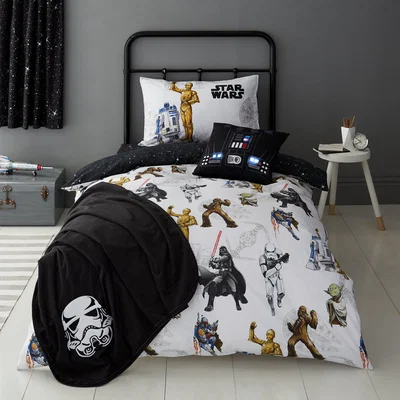 Dunelm Disney Star Wars Glow in the Dark Duvet Cover and Pillowcase Set White