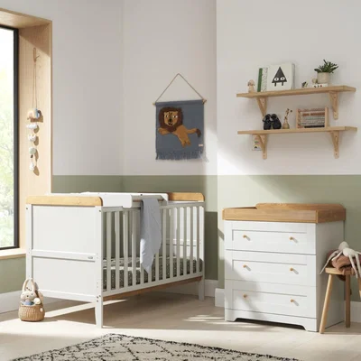 Furniture123 Tutti Bambini Rio Grey and Oak 2 Piece Nursery Furniture Set