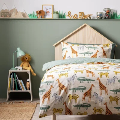 Habitat Habitat Cotton Safari Kids Bedding Set - Toddler