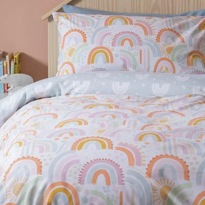 Habitat Habitat Pastel Rainbow Reversible Kids Bedding Set - Single