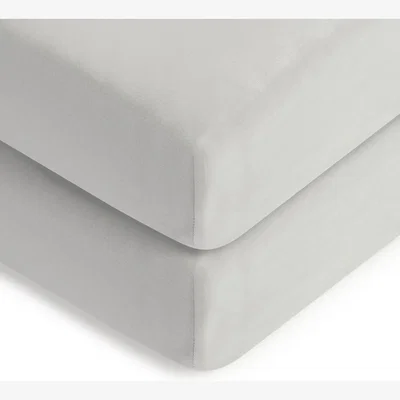 Habitat Habitat Kids Cotton Jersey Grey 2 Pack Fitted Sheet - Crib