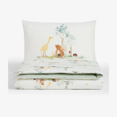John Lewis John Lewis Little Animals Toddler Duvet Cover and Pillowcase Set, Multi