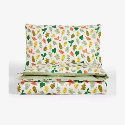 John Lewis John Lewis Woodland Leaves Print Toddler Duvet Cover and Pillowcase Set, Multi