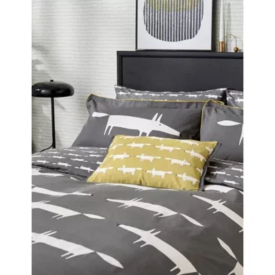 Marks & Spencer M&S Scion Pure Cotton Mr Fox Bedding Set - DBL - Charcoal, Charcoal