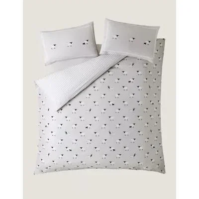 Marks & Spencer M&S Sophie Allport Pure Brushed Cotton Sheep Bedding Set - SGL - Grey Mix, Grey Mix