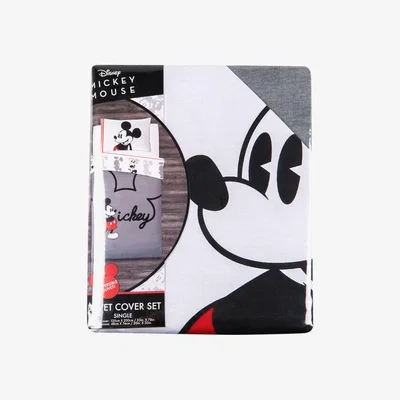 The Range Mickey Jersey Panel Duvet Cover and Pillowcase Set