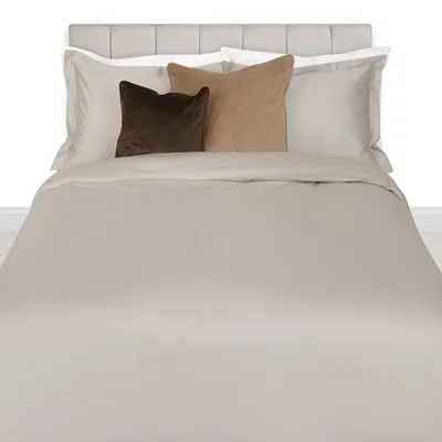 Amara Essentials - 500 Thread Count Sateen Duvet Cover - Taupe - Double